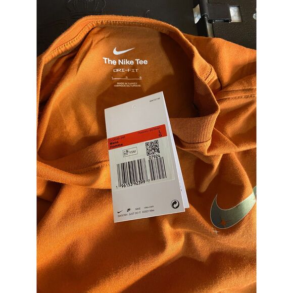 Nike Dri-FIT Tee Shirt Unisex L Orange Training Sports Top New NWT - Picture 6 of 6